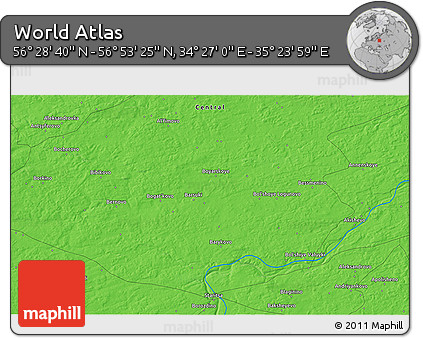 Political 3D Map of the Area around 56° 41' 3" N, 34° 55' 29" E