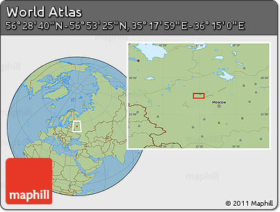 Savanna Style Location Map of the Area around 56° 41' 3" N, 35° 46' 29" E