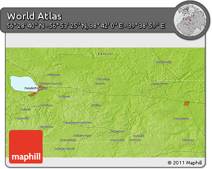 Physical 3D Map of the Area around 56° 41' 3" N, 39° 10' 29" E