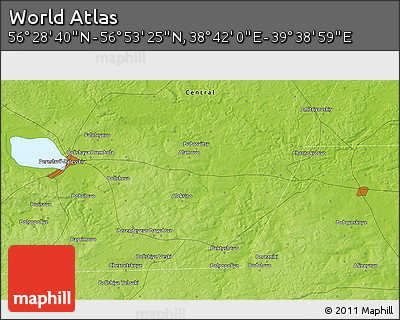 Physical 3D Map of the Area around 56° 41' 3" N, 39° 10' 29" E