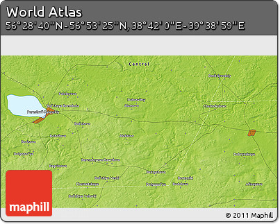 Physical 3D Map of the Area around 56° 41' 3" N, 39° 10' 29" E