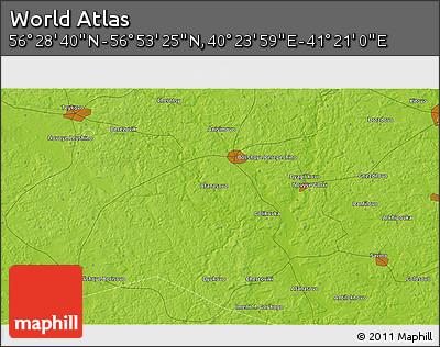 Physical 3D Map of the Area around 56° 41' 3" N, 40° 52' 30" E