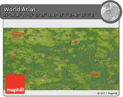 Satellite 3D Map of the Area around 56° 41' 3" N, 41° 43' 30" E