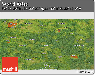Satellite 3D Map of the Area around 56° 41' 3" N, 41° 43' 30" E