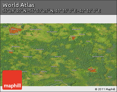 Satellite 3D Map of the Area around 56° 41' 3" N, 41° 43' 30" E