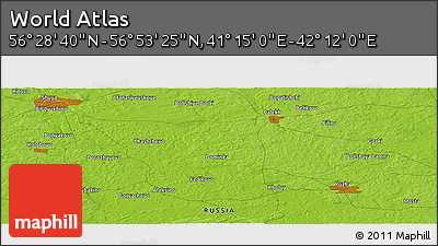 Physical Panoramic Map of the Area around 56° 41' 3" N, 41° 43' 30" E