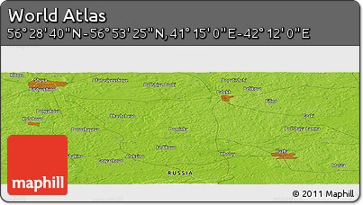 Physical Panoramic Map of the Area around 56° 41' 3" N, 41° 43' 30" E