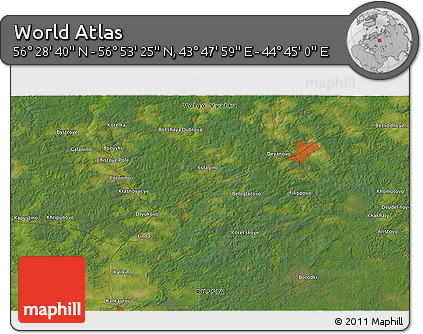 Satellite 3D Map of the Area around 56° 41' 3" N, 44° 16' 29" E
