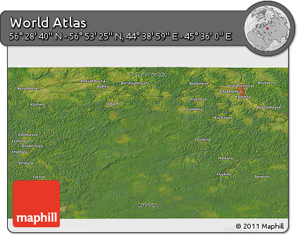 Satellite 3D Map of the Area around 56° 41' 3" N, 45° 7' 30" E