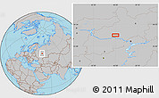 Gray Location Map of the area around 56° 41' 3" N, 46° 49' 30" E