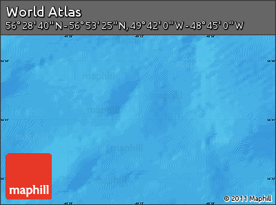 Physical Map of the Area around 56° 41' 3" N, 49° 13' 30" W