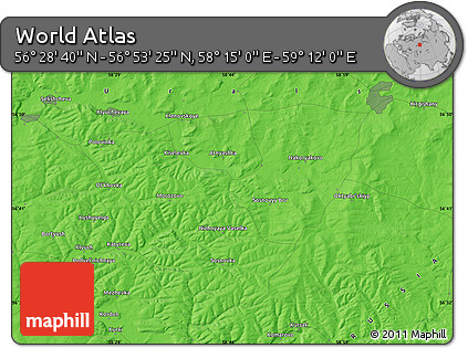 Political Map of the Area around 56° 41' 3" N, 58° 43' 30" E