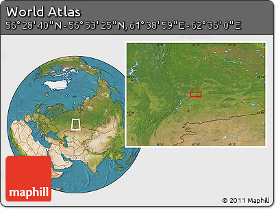 Satellite Location Map of the Area around 56° 41' 3" N, 62° 7' 30" E