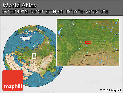 Satellite Location Map of the Area around 56° 41' 3" N, 62° 7' 30" E