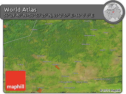 Satellite Map of the Area around 56° 41' 3" N, 65° 31' 30" E