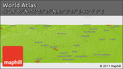 Physical Panoramic Map of the Area around 56° 41' 3" N, 65° 31' 30" E