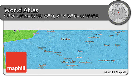 Political Panoramic Map of the Area around 56° 41' 3" N, 65° 31' 30" E