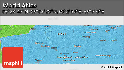 Political Panoramic Map of the Area around 56° 41' 3" N, 65° 31' 30" E