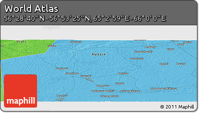 Political Panoramic Map of the Area around 56° 41' 3" N, 65° 31' 30" E