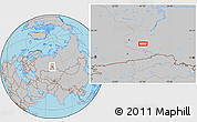 Gray Location Map of the area around 56° 41' 3" N, 67° 13' 29" E