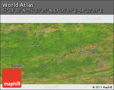 Satellite 3D Map of the Area around 56° 41' 3" N, 68° 4' 29" E