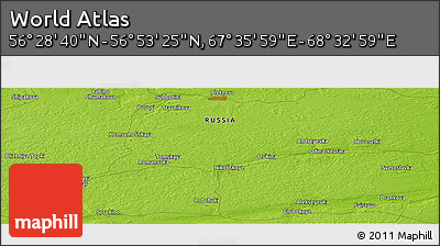 Physical Panoramic Map of the Area around 56° 41' 3" N, 68° 4' 29" E