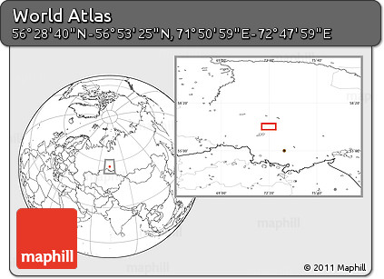 Blank Location Map of the Area around 56° 41' 3" N, 72° 19' 29" E