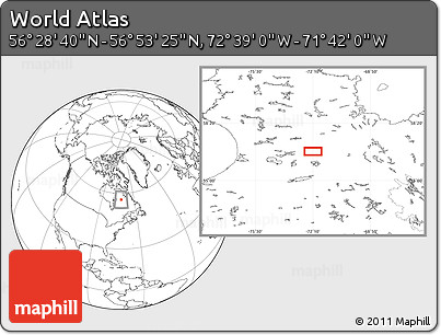Blank Location Map of the Area around 56° 41' 3" N, 72° 10' 30" W