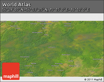 Satellite 3D Map of the Area around 56° 41' 3" N, 75° 43' 29" E