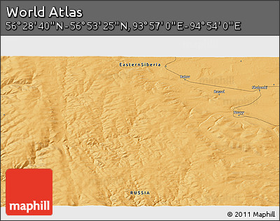 Political 3D Map of the Area around 56° 41' 3" N, 94° 25' 30" E
