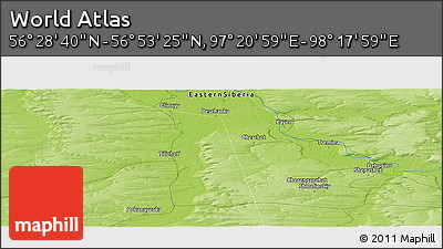 Physical Panoramic Map of the Area around 56° 41' 3" N, 97° 49' 29" E