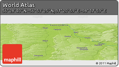 Physical Panoramic Map of the Area around 56° 41' 3" N, 97° 49' 29" E