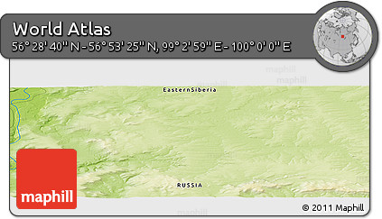 Physical Panoramic Map of the Area around 56° 41' 3" N, 99° 31' 30" E