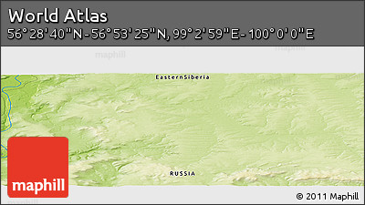 Physical Panoramic Map of the Area around 56° 41' 3" N, 99° 31' 30" E