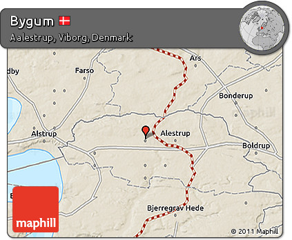 Shaded Relief 3D Map of Bygum