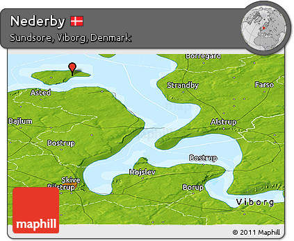 Physical Panoramic Map of Nederby