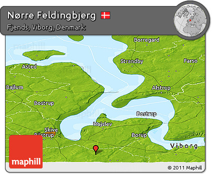 Physical Panoramic Map of Nørre Feldingbjerg