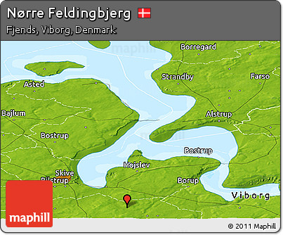 Physical Panoramic Map of Nørre Feldingbjerg