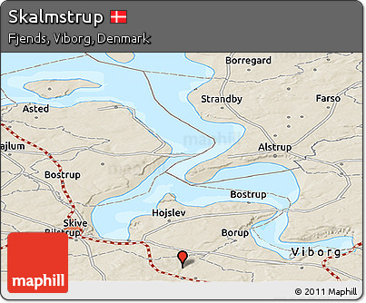 Shaded Relief Panoramic Map of Skalmstrup