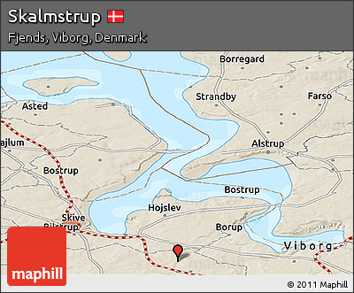 Shaded Relief Panoramic Map of Skalmstrup