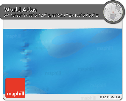 Physical 3D Map of the Area around 56° 3' 57" S, 100° 22' 30" E