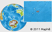Physical Location Map of the area around 56° 3' 57" S, 100° 22' 30" E