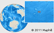 Shaded Relief Location Map of the area around 56° 3' 57" S, 100° 22' 30" E