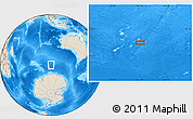 Shaded Relief Location Map of the area around 56° 3' 57" S, 101° 13' 29" E