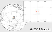 Blank Location Map of the area around 56° 3' 57" S, 102° 4' 29" E