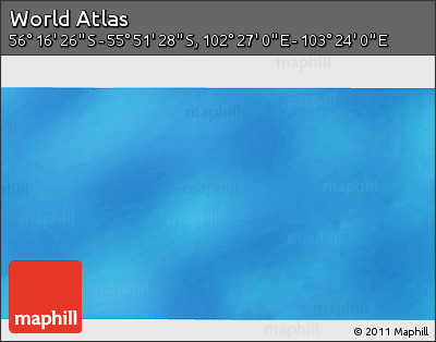 Physical 3D Map of the Area around 56° 3' 57" S, 102° 55' 30" E