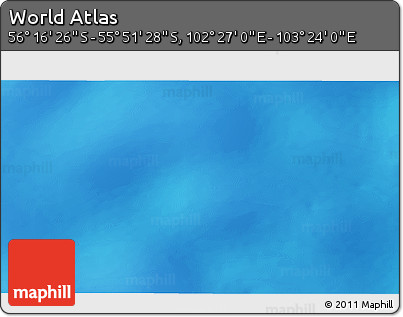 Physical 3D Map of the Area around 56° 3' 57" S, 102° 55' 30" E