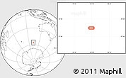 Blank Location Map of the area around 56° 3' 57" S, 102° 55' 30" E