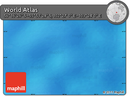 Physical Map of the Area around 56° 3' 57" S, 102° 55' 30" E