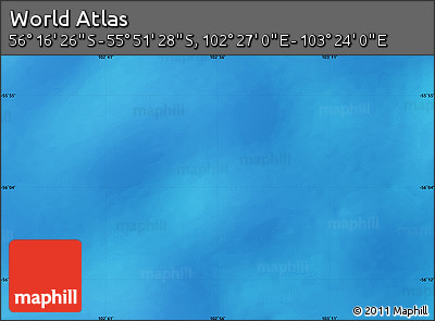 Physical Map of the Area around 56° 3' 57" S, 102° 55' 30" E